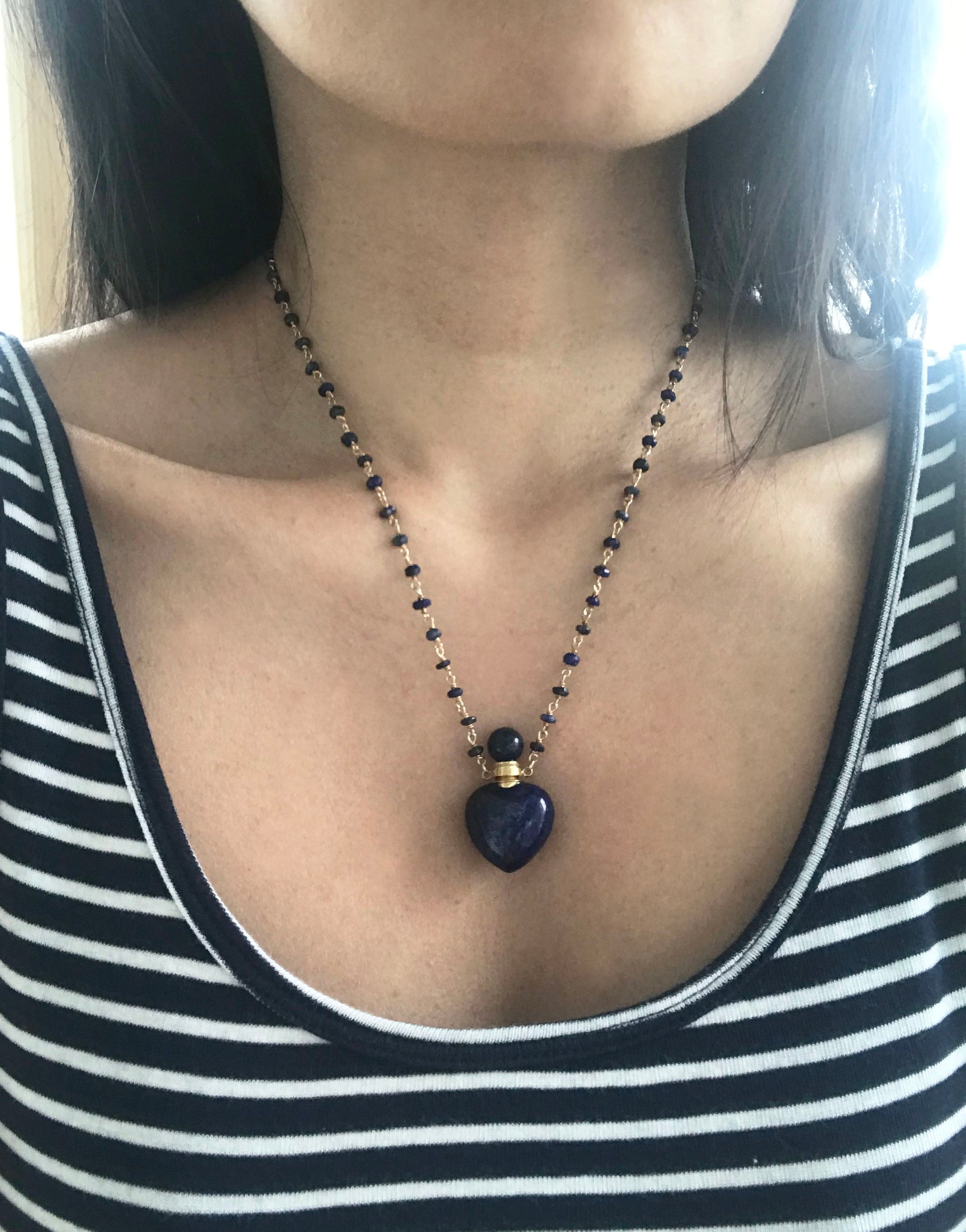 Lapis Lazuli Heart Necklace - One Color / One Size - Jewelry & Accessories - Necklaces & Pendants