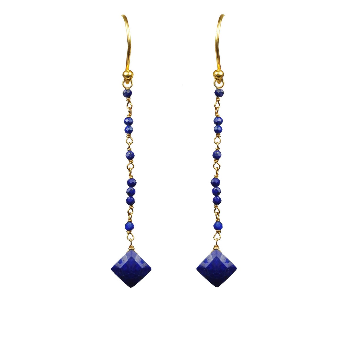 Lapis Lazuli Linear Vermeil Earrings - One Color / One Size - Jewelry & Accessories