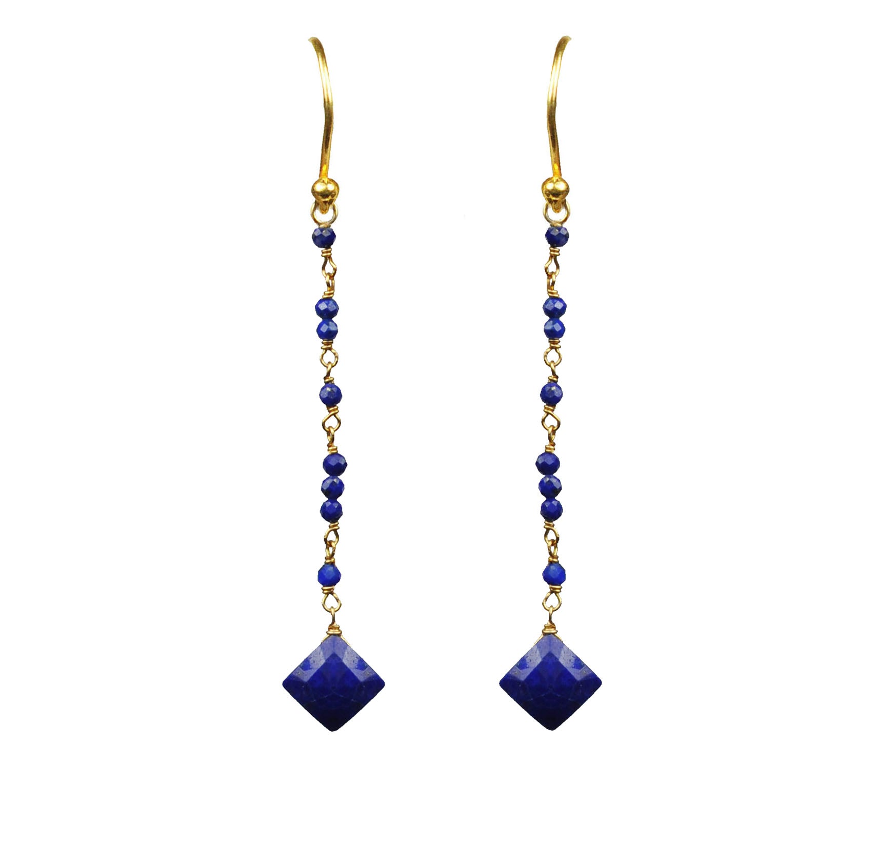 Lapis Lazuli Linear Vermeil Earrings - One Color / One Size - Jewelry & Accessories