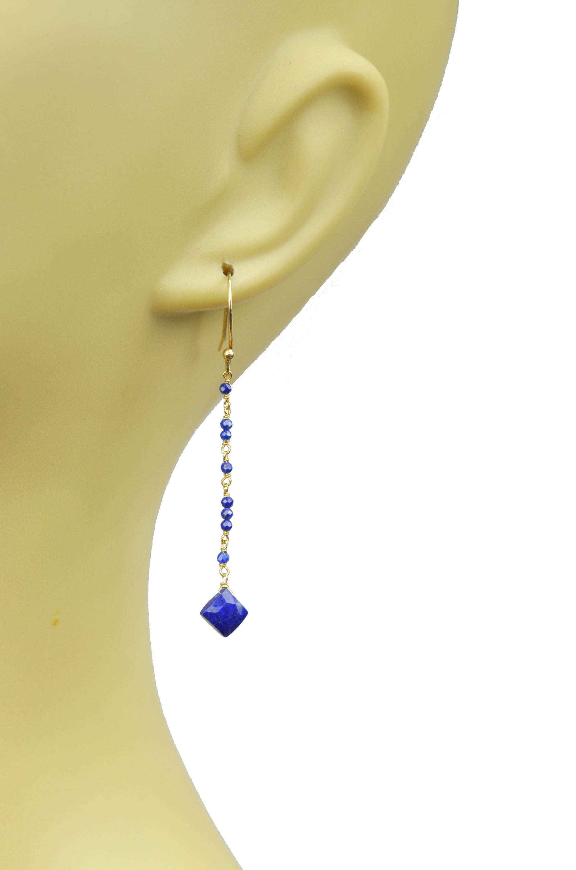 Lapis Lazuli Linear Vermeil Earrings - One Color / One Size - Jewelry & Accessories