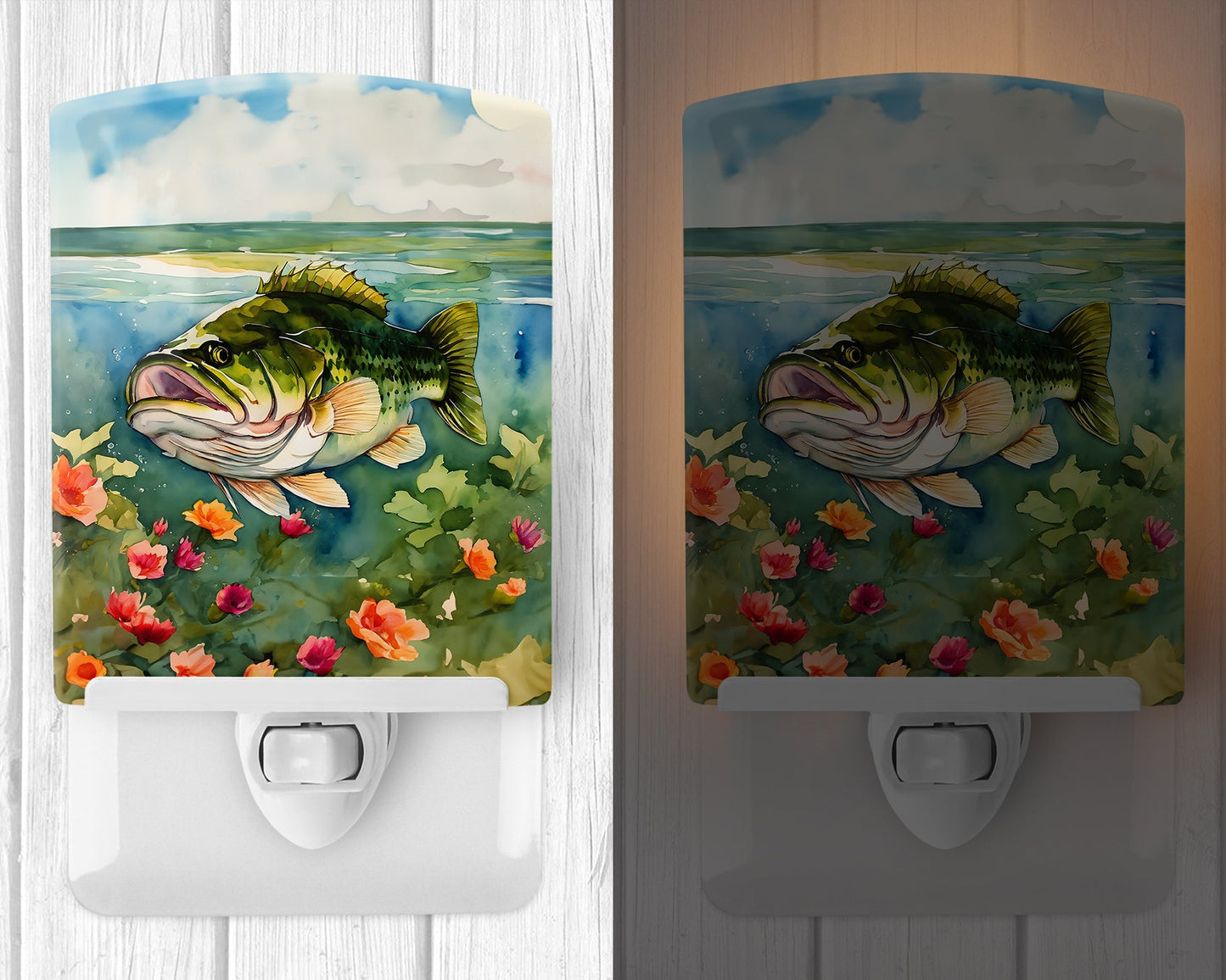 Largemouth Bass Ceramic Night Light - One Color / One Size - Home & Garden - Home Improvement - Lights & Lighting