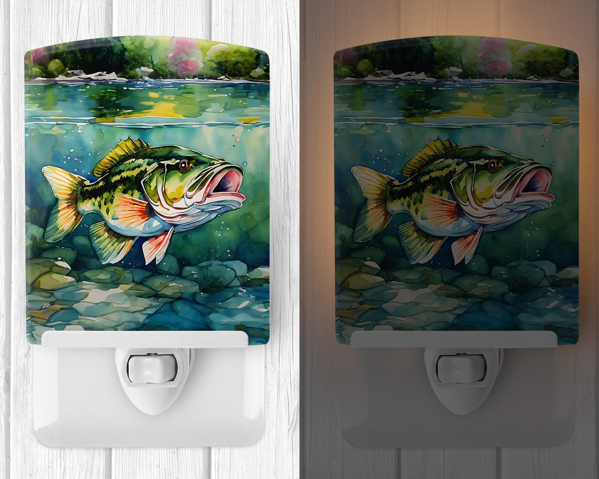 Largemouth Bass Ceramic Night Light - One Color / One Size - Home & Garden - Home Improvement - Lights & Lighting