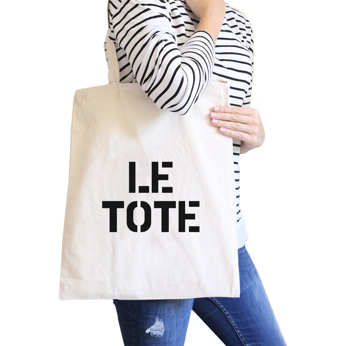 Le Tote Natural Canvas Bag for Back to School Tote Bags for Women - One Color / One Size - Bags & Luggage - Women’s Bags