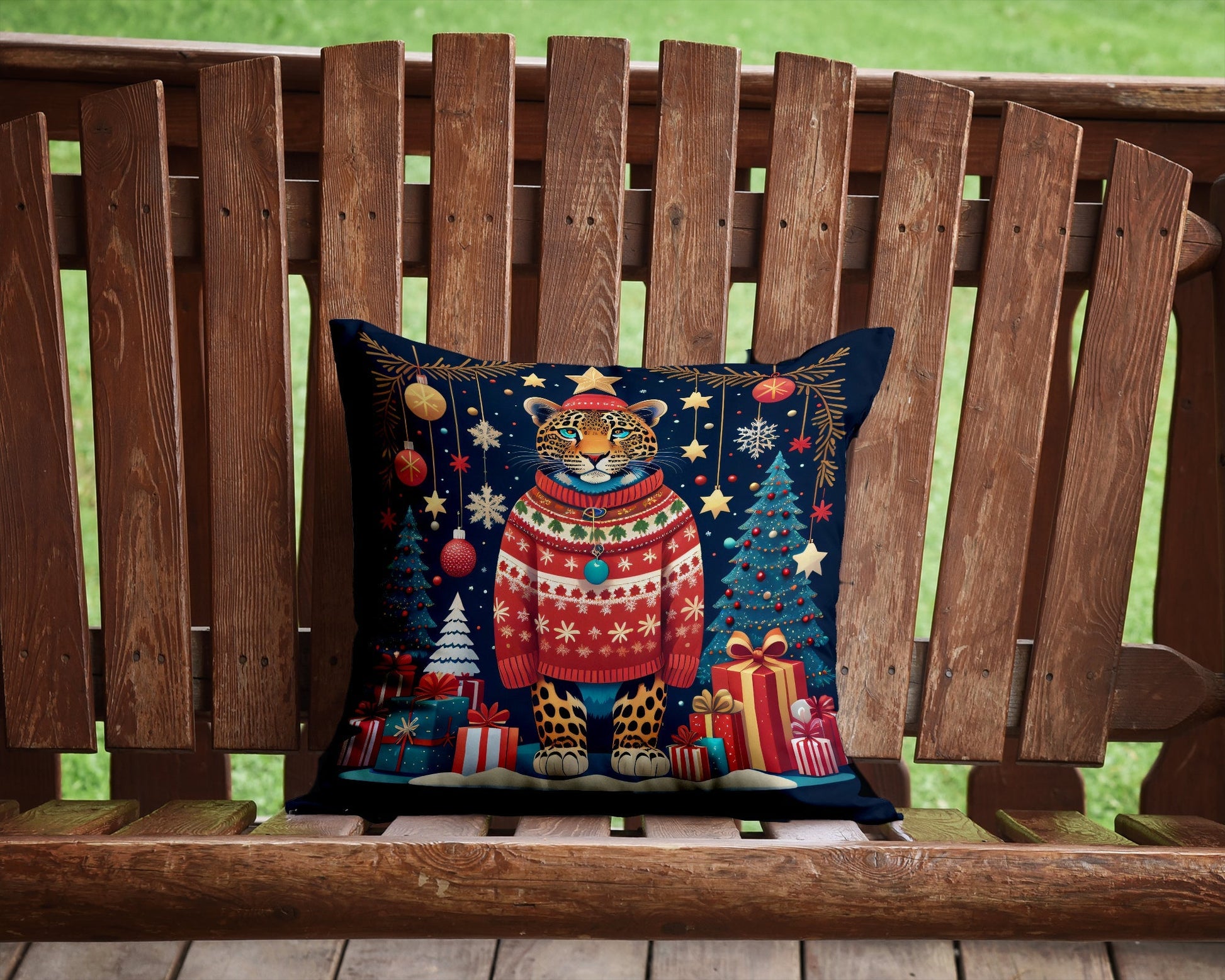 Leopard Christmas Throw Pillow - One Color / One Size - Home & Garden - Home Textile - Pillows