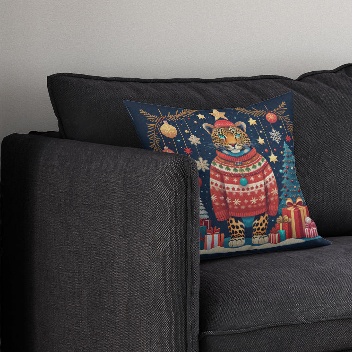 Leopard Christmas Throw Pillow - One Color / One Size - Home & Garden - Home Textile - Pillows
