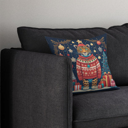 Leopard Christmas Throw Pillow - One Color / One Size - Home & Garden - Home Textile - Pillows