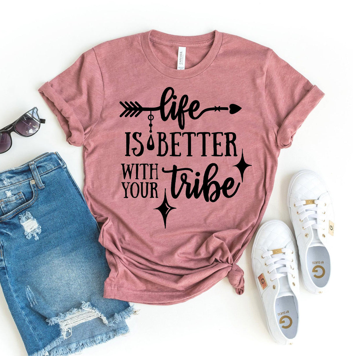 Life Is Better With Your Tribe T-Shirt - Women’s Fashion - Women’s Clothing - Tops & Tees - T-Shirts