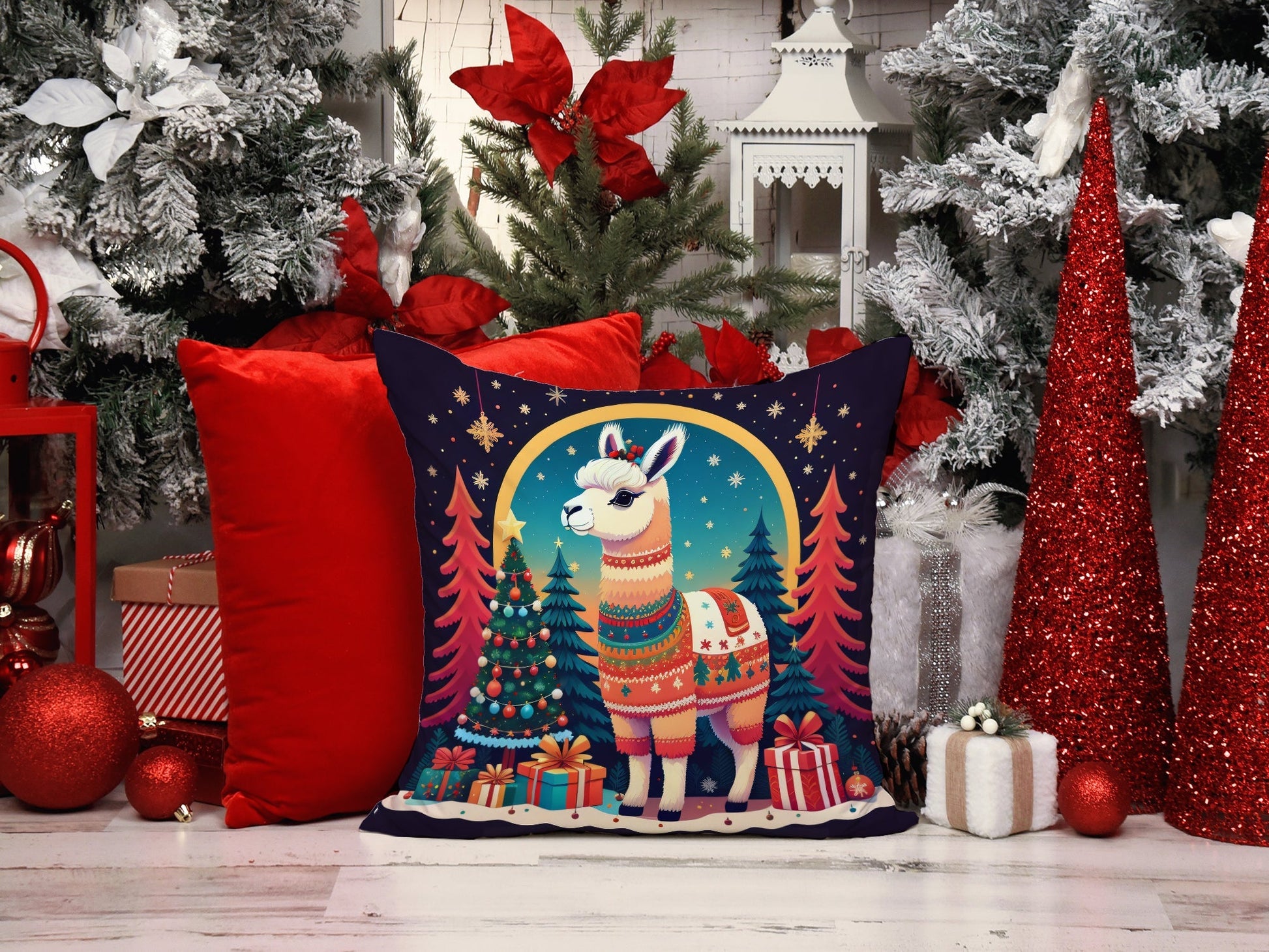 Llama Christmas Throw Pillow - One Color / One Size - Home & Garden - Home Textile - Pillows