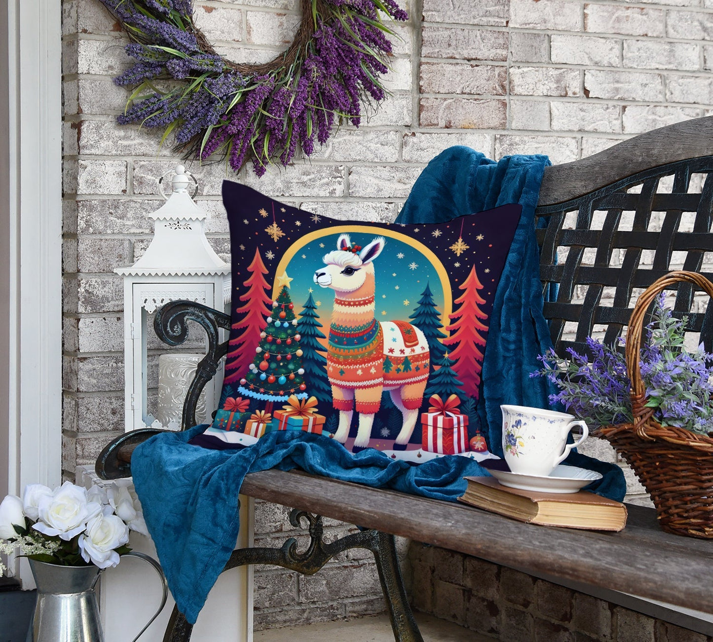 Llama Christmas Throw Pillow - One Color / One Size - Home & Garden - Home Textile - Pillows