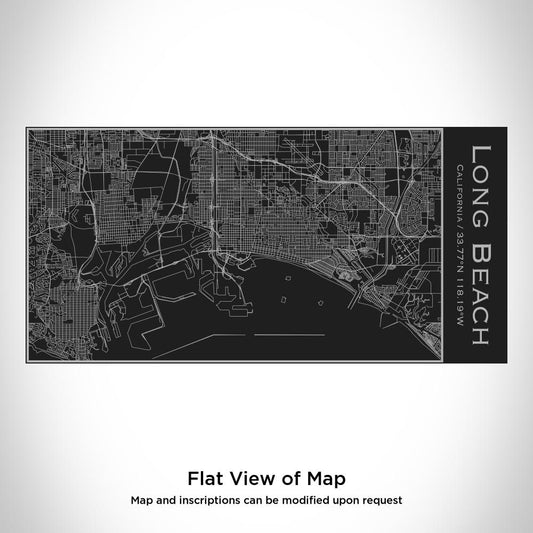 Long Beach - California Map Insulated Bottle in Matte Black - Drinkware