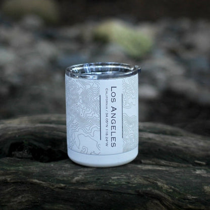 Los Angeles - California Engraved Map Insulated Cup in Matte White - Drinkware