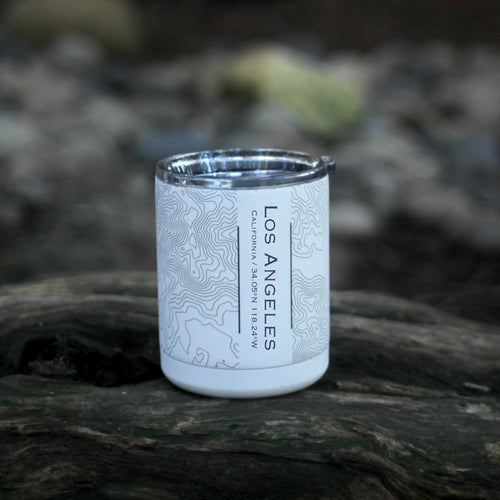 Los Angeles - California Engraved Map Insulated Cup in Matte White - Drinkware