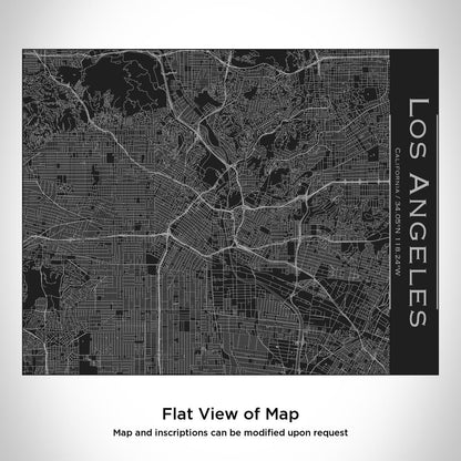 Los Angeles - California Map Bottle with Bamboo Top in Matte Black - Drinkware