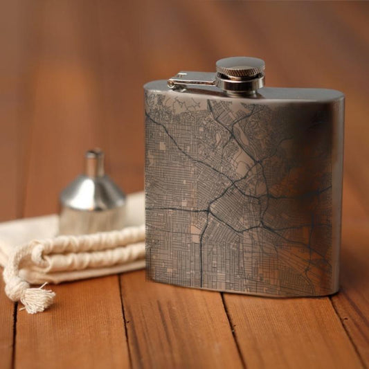 Los Angeles - California Map Hip Flask - Drinkware
