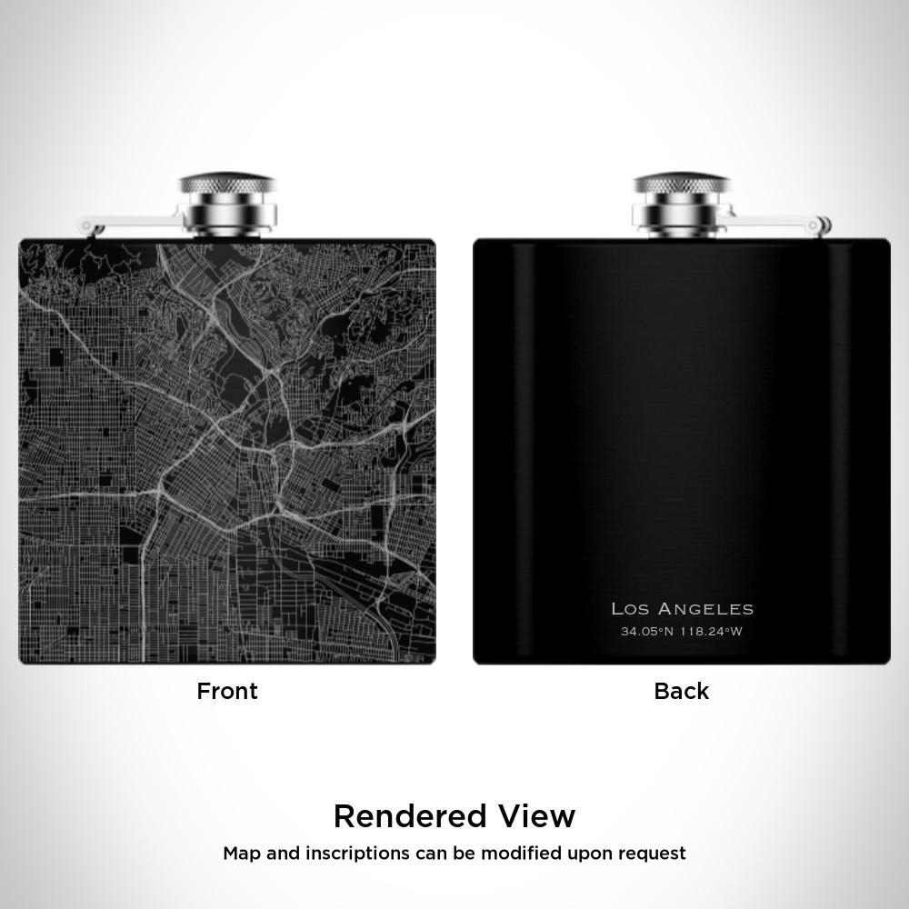 Los Angeles - California Map Hip Flask in Matte Black - Drinkware