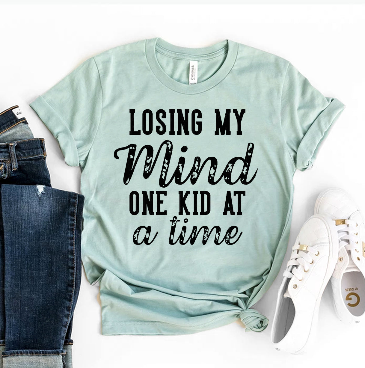Losing My Mind One Kid at a Time T-Shirt - Women’s Fashion - Women’s Clothing - Tops & Tees - T-Shirts