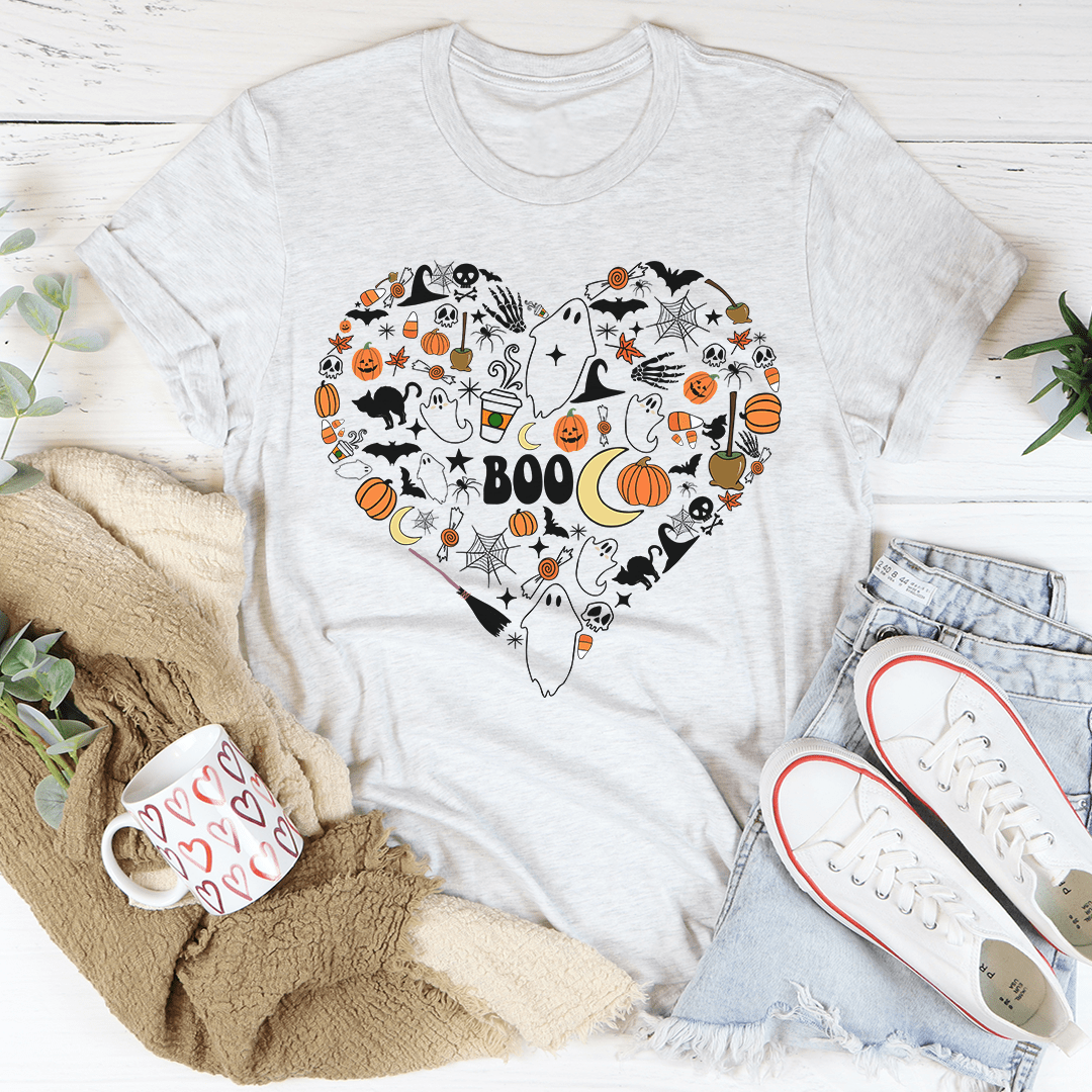 Love Halloween Doodle Tee - S / White - Women’s Fashion - Women’s Clothing - Tops & Tees - T-Shirts