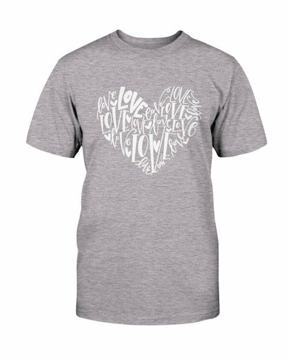 Love Heart T-Shirt - 2XL / Heather Prism Lilac - Women’s Fashion - Women’s Clothing - Tops & Tees - T-Shirts