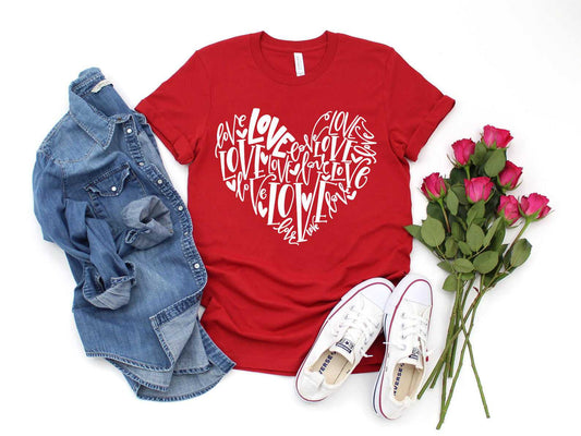 Love Heart T-Shirt - Women’s Fashion - Women’s Clothing - Tops & Tees - T-Shirts