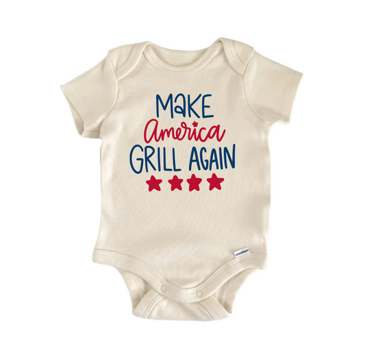 Make America Grill Again Patriotic July 4th - Baby Boy Girl Bodysuit - Kids & Babies - Mother & Kids - Boys’ Baby