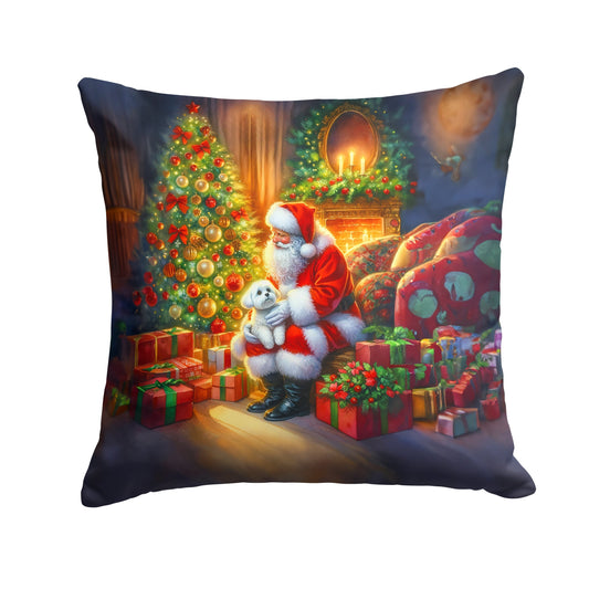 Maltese and Santa Claus Throw Pillow - One Color / One Size - Home & Garden - Home Textile - Pillows