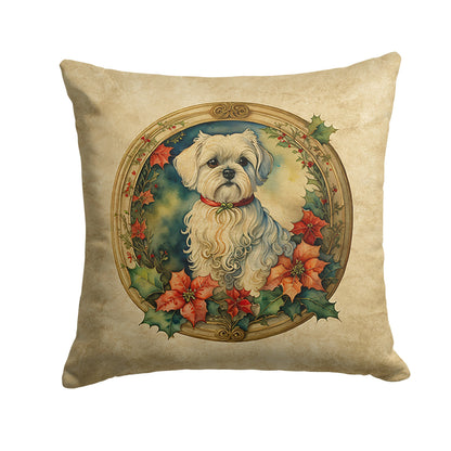 Maltese Christmas Flowers Throw Pillow - One Color / One Size - Home & Garden - Home Textile - Pillows