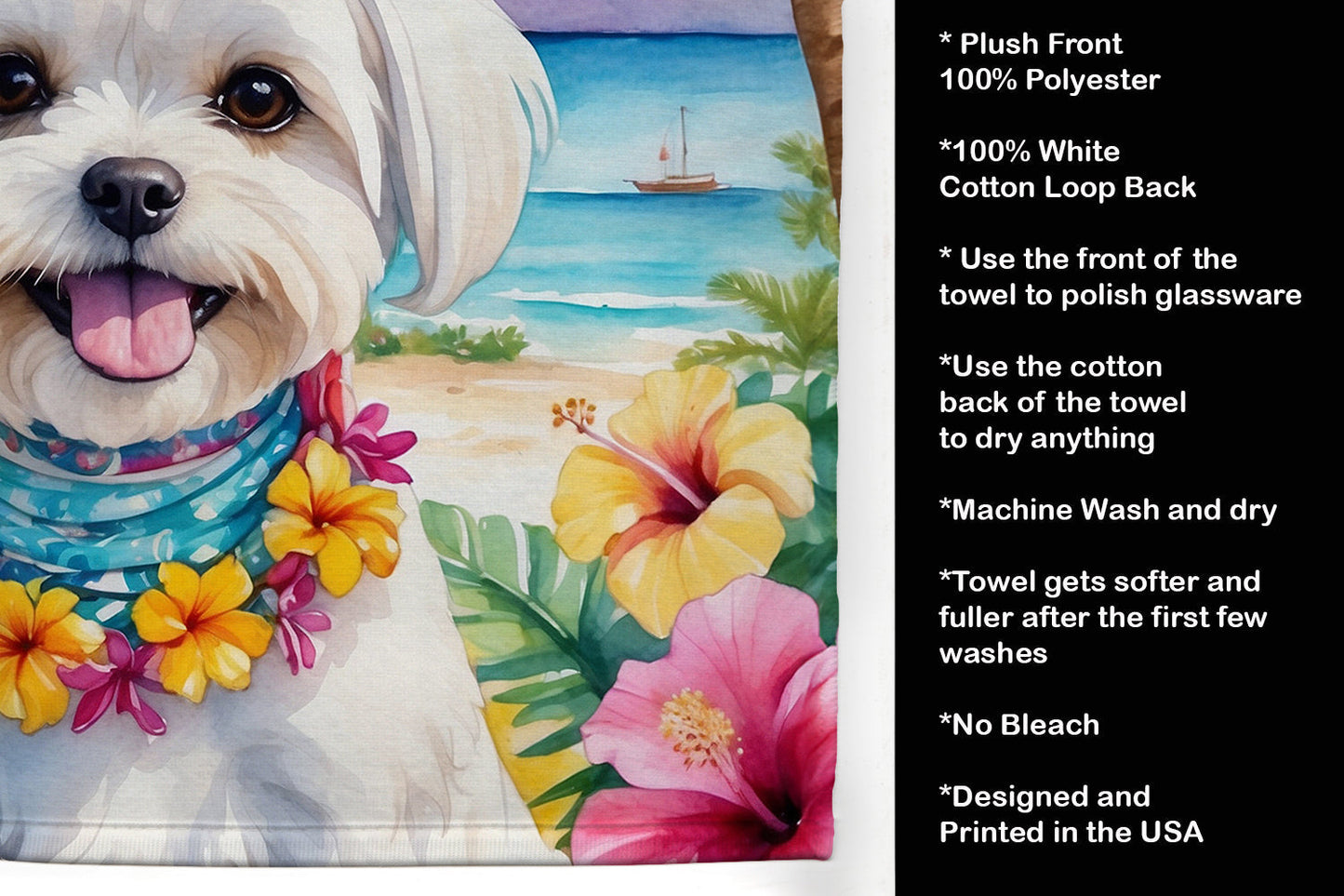 Maltese Luau Kitchen Towel - One Color / One Size - Home & Garden - Home Textile - Towels