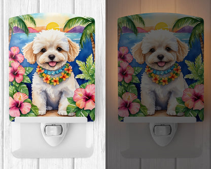 Maltipoo Luau Ceramic Night Light - One Color / One Size - Home & Garden - Home Improvement - Lights & Lighting - Night
