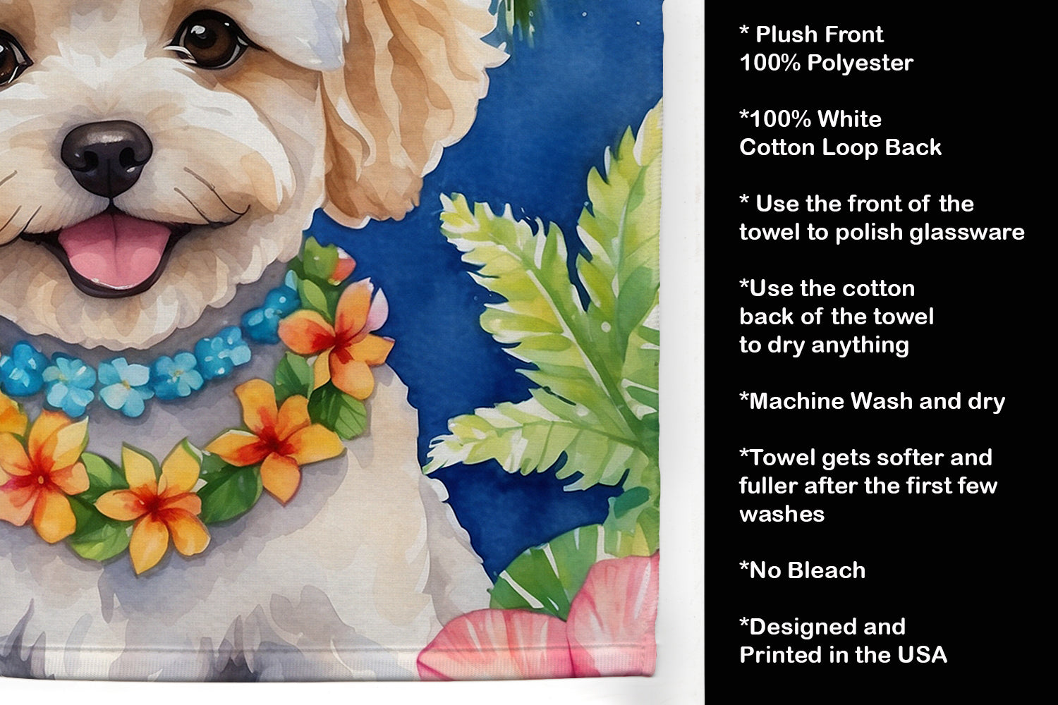 Maltipoo Luau Kitchen Towel - One Color / One Size - Home & Garden - Home Textile - Towels