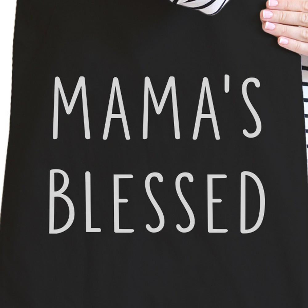 Mama’s Blessed Black Canvas Teacher Tote Bag for Mother’s Birthday - One Color / One Size - Bags & Luggage - Women’s