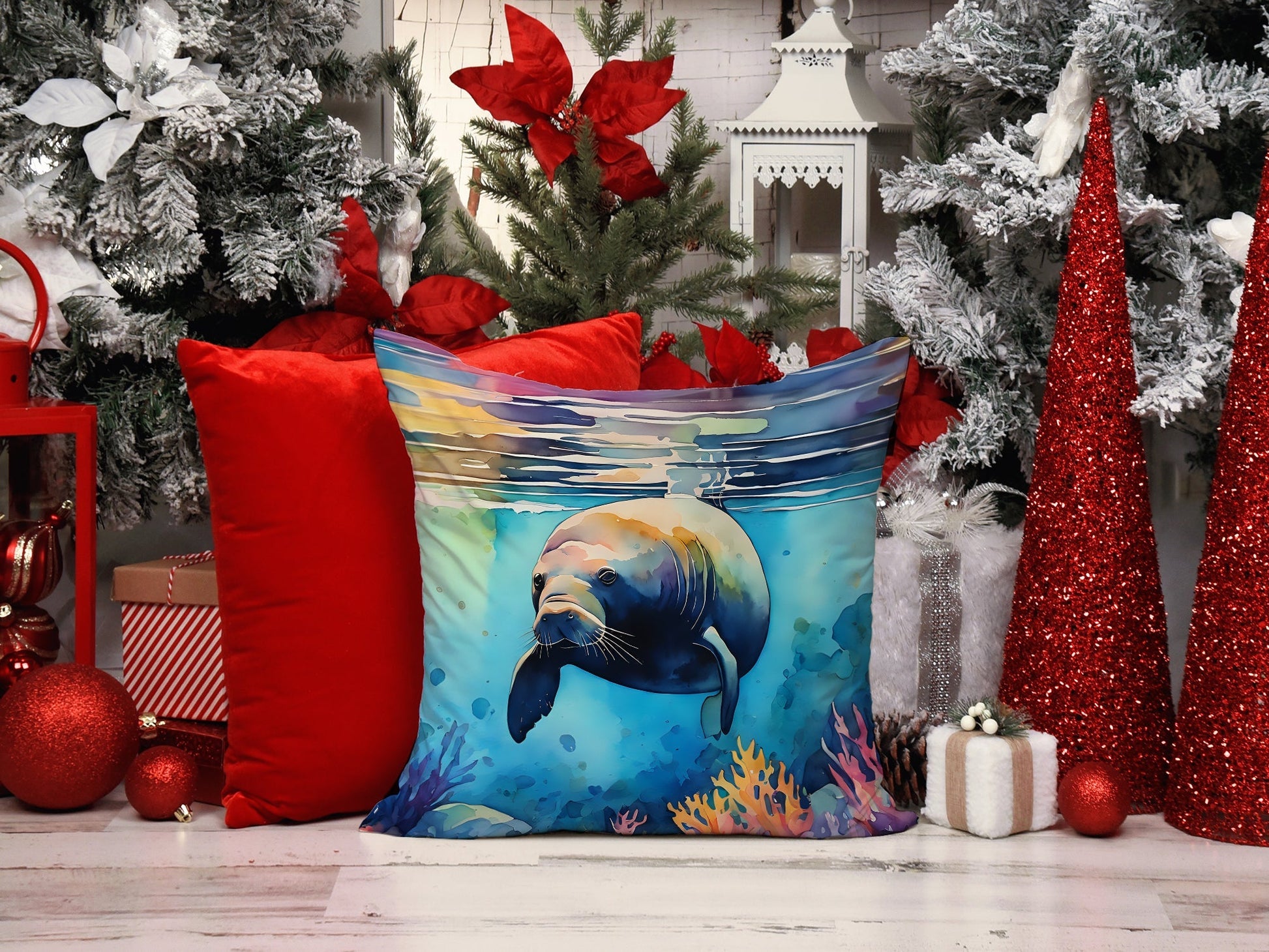 Manatee Throw Pillow - One Color / One Size - Home & Garden - Home Textile - Pillows