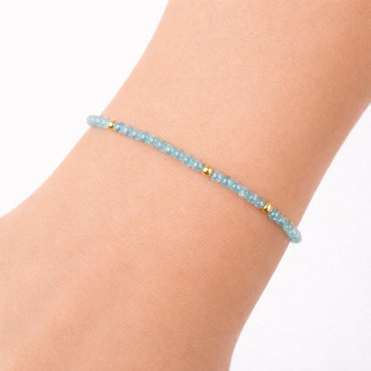 March Birthstone Bracelet - Aquamarine - One Color / One Size - Jewelry & Accessories - Bracelets & Bangles - Strand