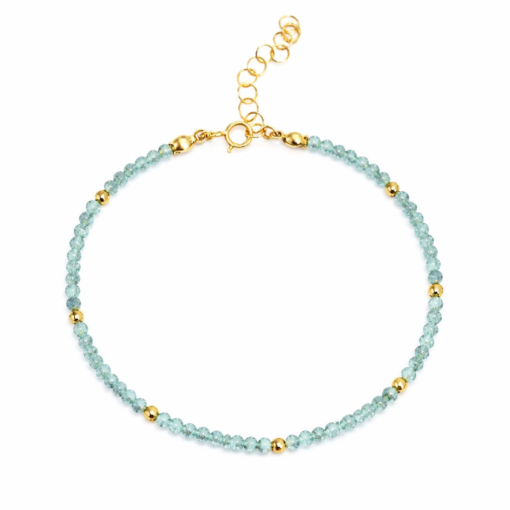 March Birthstone Bracelet - Aquamarine - One Color / One Size - Jewelry & Accessories - Bracelets & Bangles - Strand