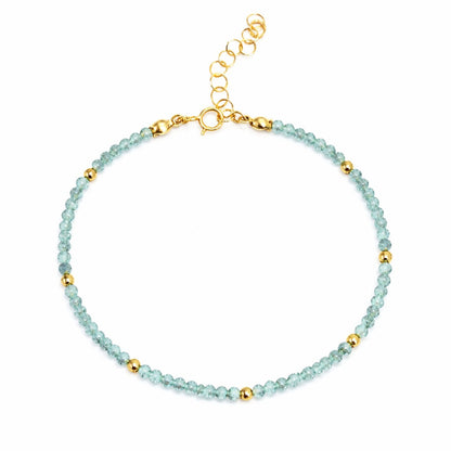 March Birthstone Bracelet - Aquamarine - One Color / One Size - Jewelry & Accessories - Bracelets & Bangles - Strand