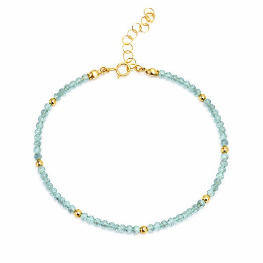 March Birthstone Bracelet - Aquamarine - One Color / One Size - Jewelry & Accessories - Bracelets & Bangles - Strand