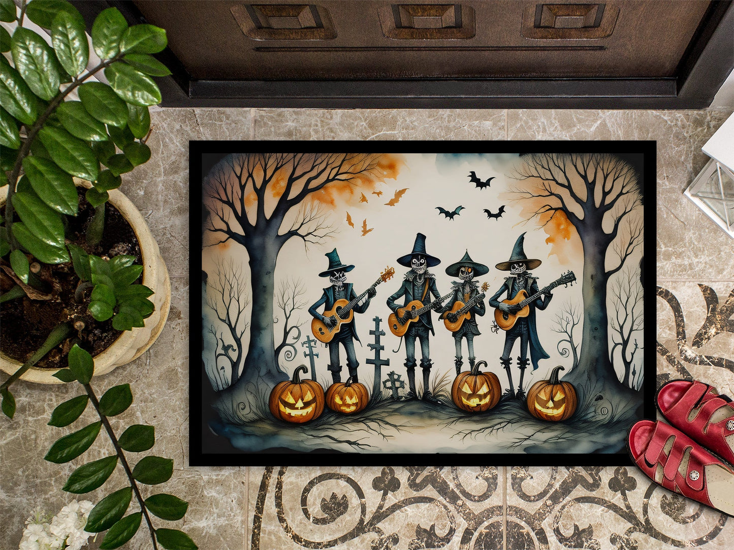 Mariachi Skeleton Band Spooky Halloween Doormat - One Color / One Size - Home & Garden - Home Textile - Carpets & Rugs
