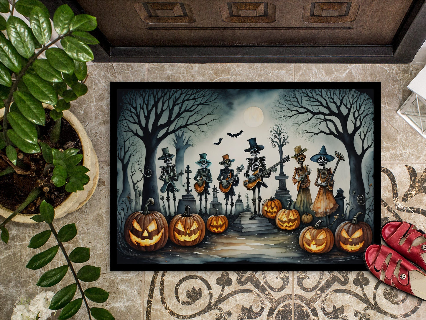 Mariachi Skeleton Band Spooky Halloween Doormat - One Color / One Size - Home & Garden - Home Textile - Carpets & Rugs
