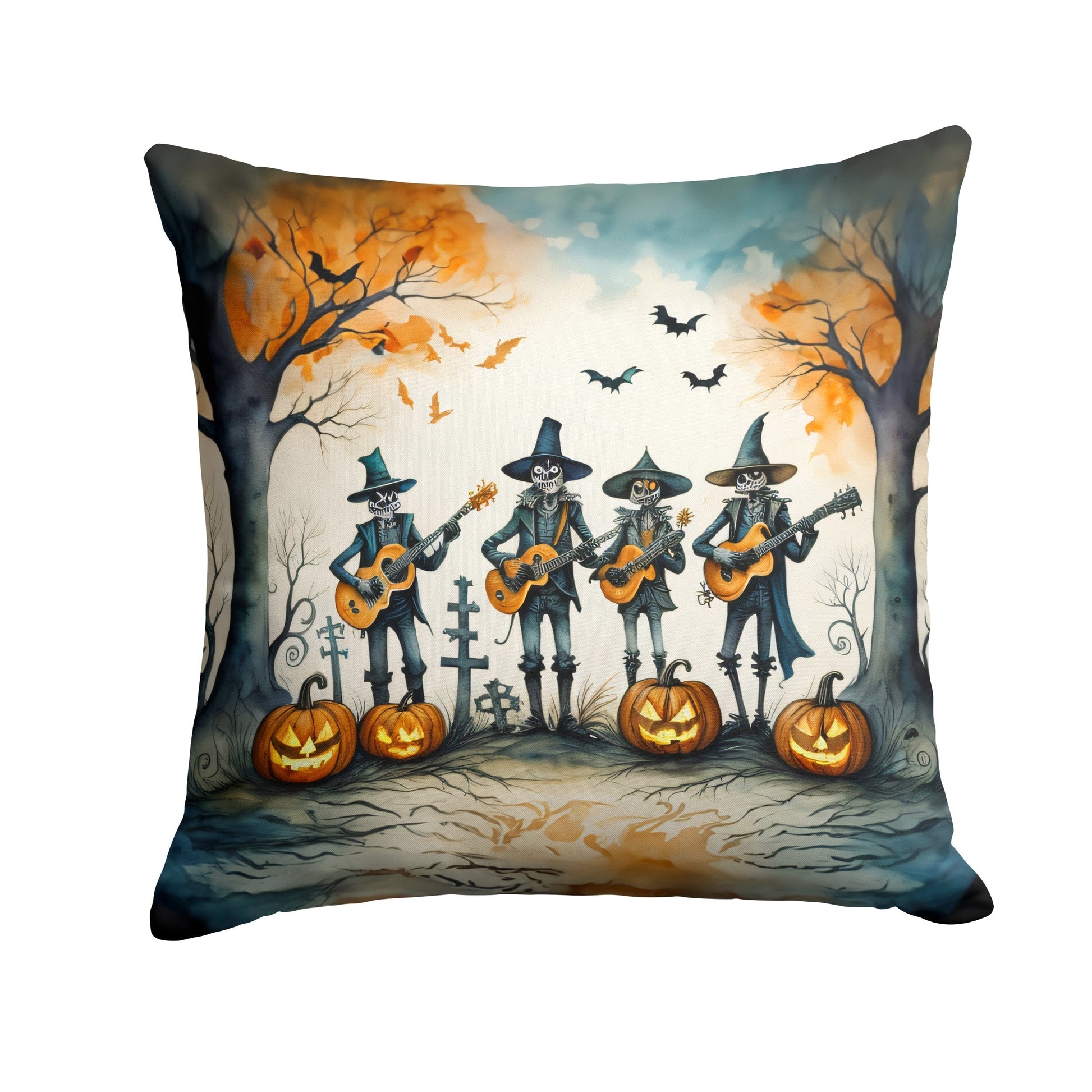 Mariachi Skeleton Band Spooky Halloween Throw Pillow - One Color / One Size - Home & Garden - Home Textile - Pillows
