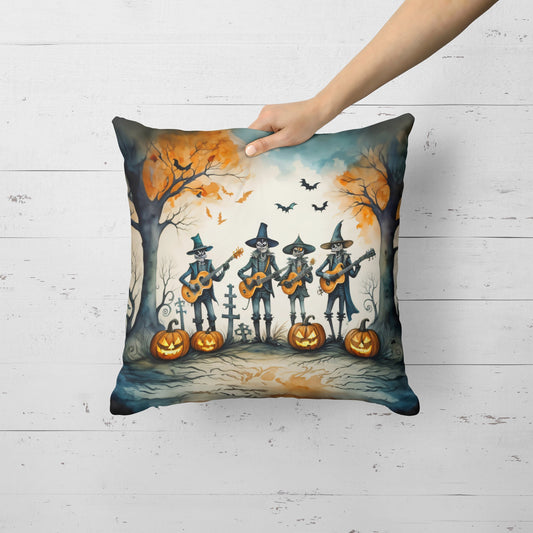 Mariachi Skeleton Band Spooky Halloween Throw Pillow - One Color / One Size - Home & Garden - Home Textile - Pillows