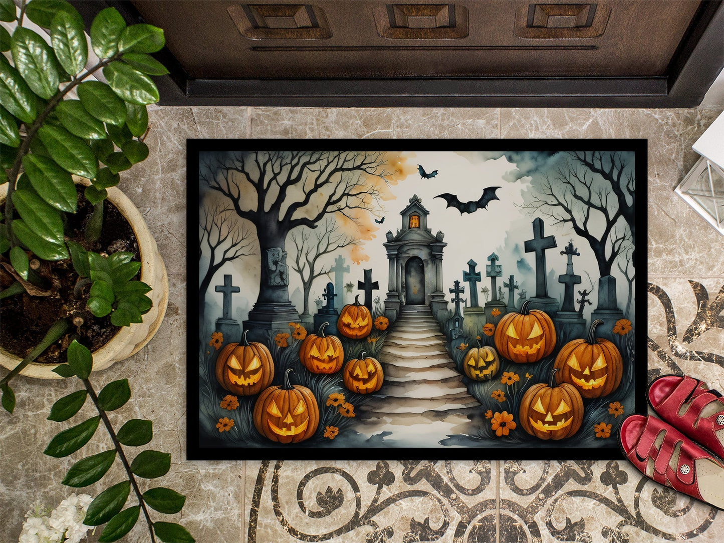 Marigold Spooky Halloween Doormat - One Color / One Size - Home & Garden - Home Textile - Carpets & Rugs