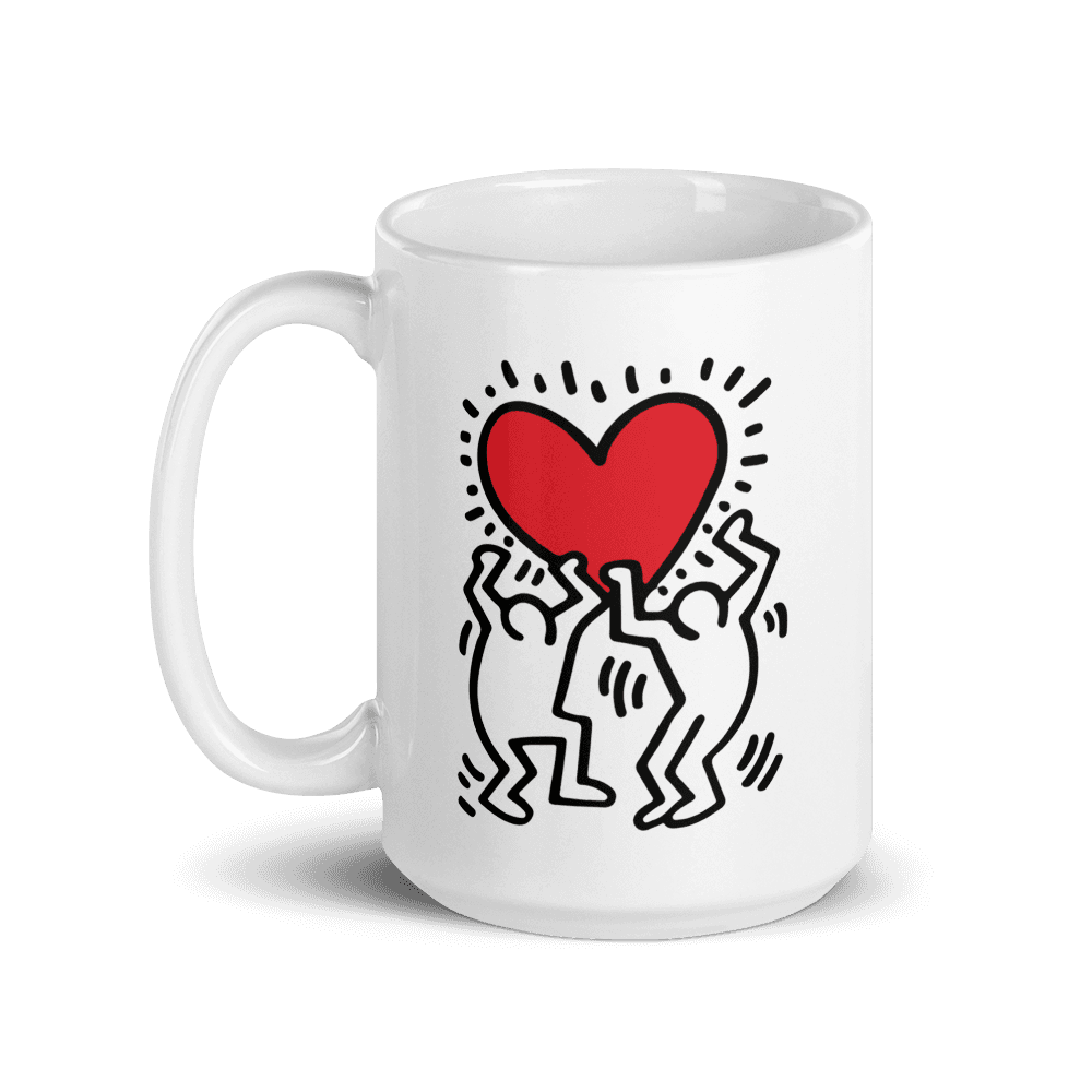 Men Holding Heart Icon Street Art Mug - 15oz (444mL) - Home & Garden - Kitchen Dining & Bar - Coffeeware