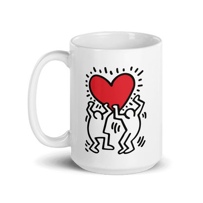Men Holding Heart Icon Street Art Mug - 15oz (444mL) - Home & Garden - Kitchen Dining & Bar - Coffeeware