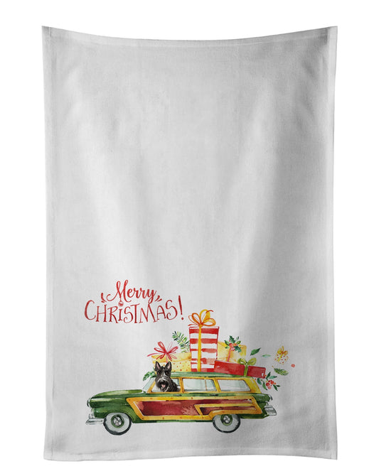 Merry Christmas Scottish Terrier Kitchen Towel Set of 2 - One Color / One Size - Home & Garden - Home Textile - Towels