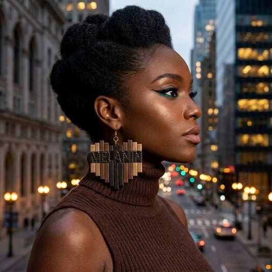 Metal Melanin Skin Tone Fish Hook Earrings