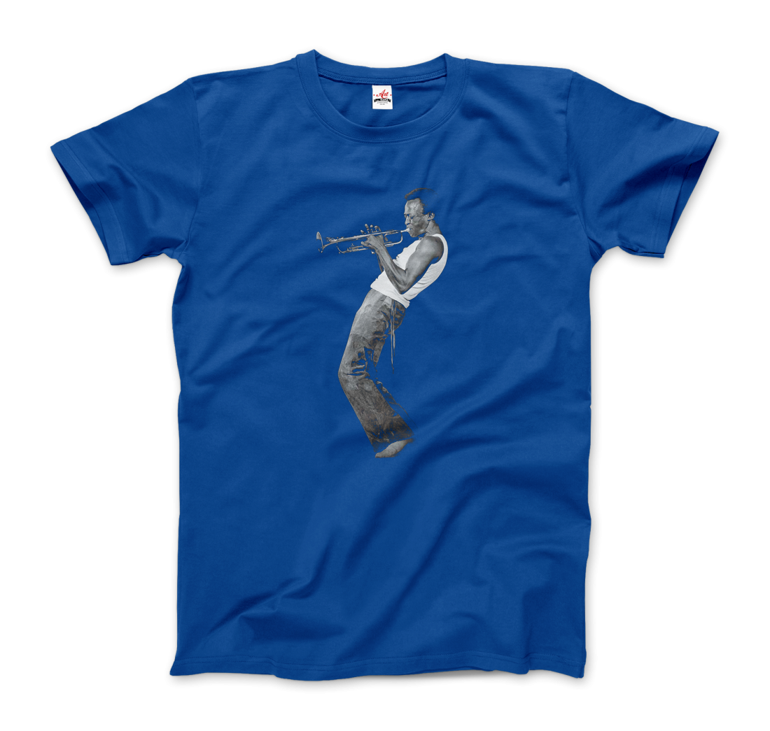 Miles Davis Playing His Trumpet Artwork T-Shirt - Men’s Fashion - Men’s Clothing - Shirts - Short Sleeve Shirts