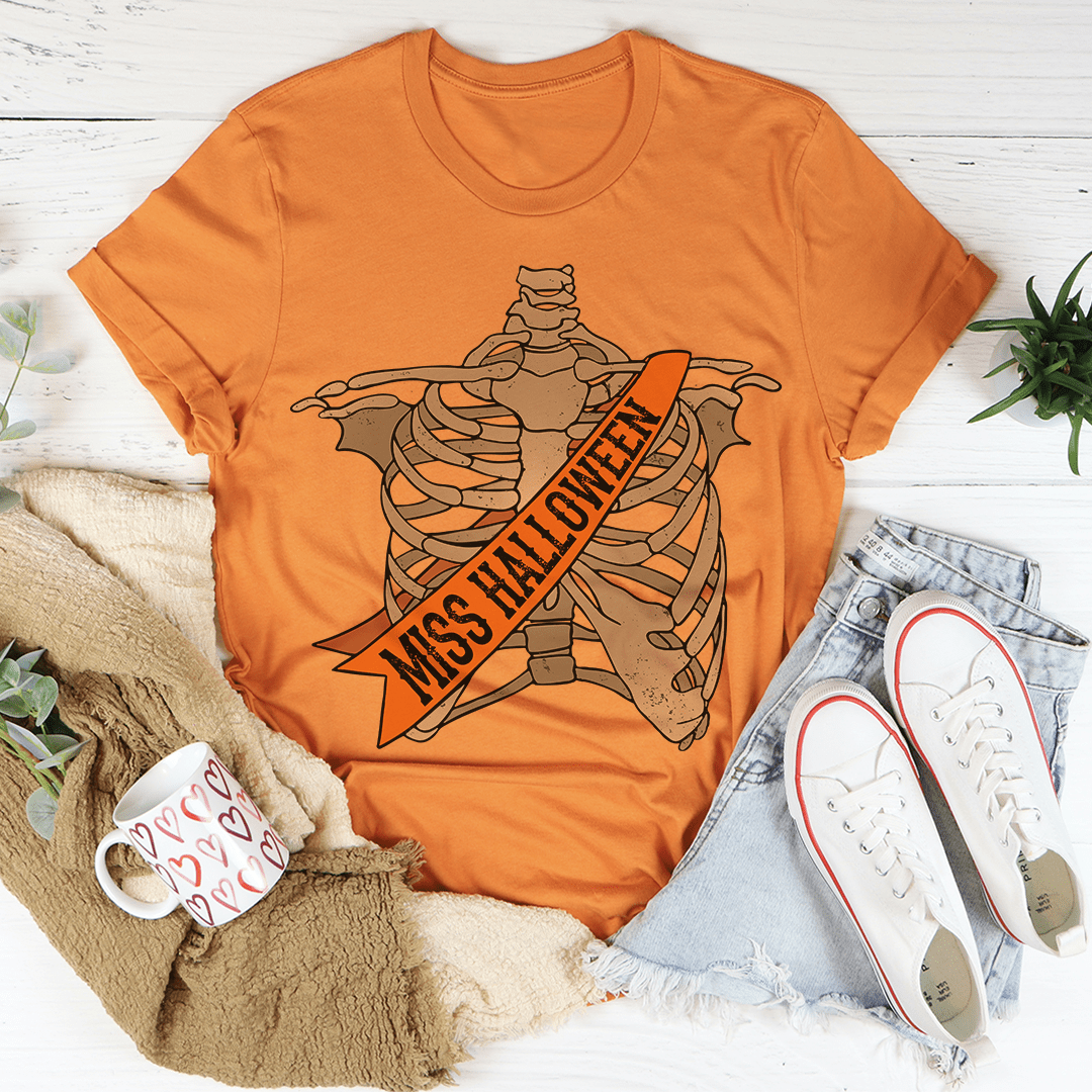 Miss Halloween Tee - S / Burnt Orange - Women’s Fashion - Women’s Clothing - Tops & Tees - T-Shirts