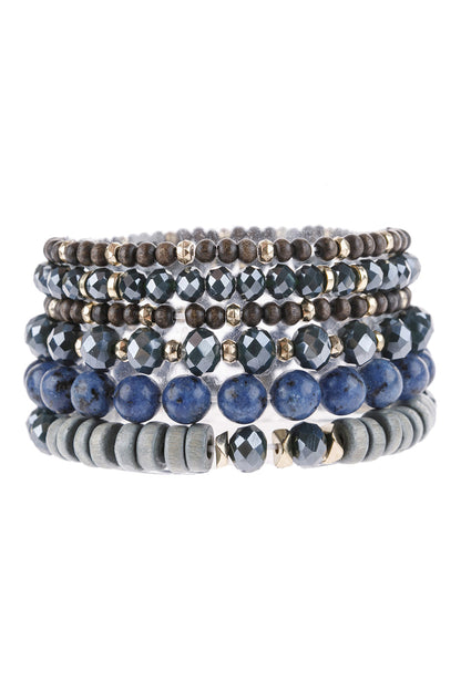 Mix Stackable Charm Bracelet - BLUE - Jewelry & Accessories - Bracelets & Bangles - Charm Bracelets