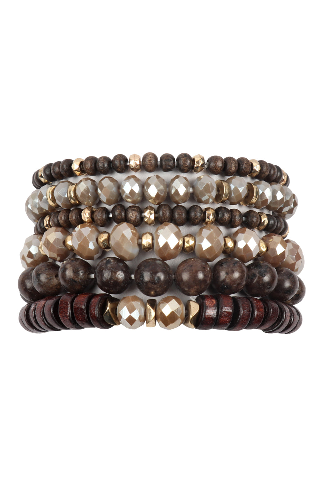 Mix Stackable Charm Bracelet - BROWN - Jewelry & Accessories - Bracelets & Bangles - Charm Bracelets
