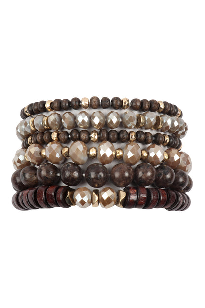 Mix Stackable Charm Bracelet - BROWN - Jewelry & Accessories - Bracelets & Bangles - Charm Bracelets