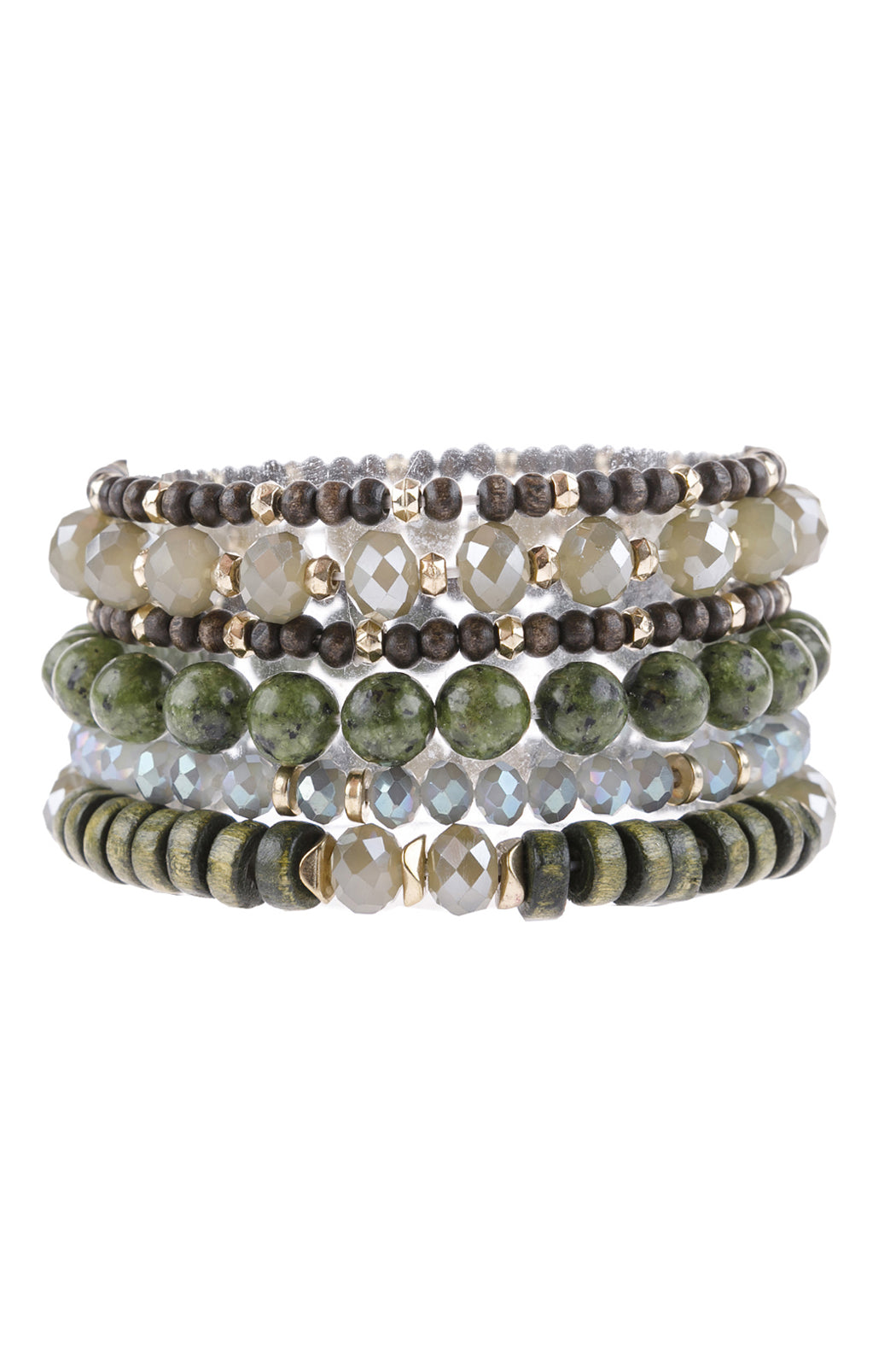 Mix Stackable Charm Bracelet - GREEN - Jewelry & Accessories - Bracelets & Bangles - Charm Bracelets